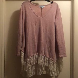 Light pink and lace tunic